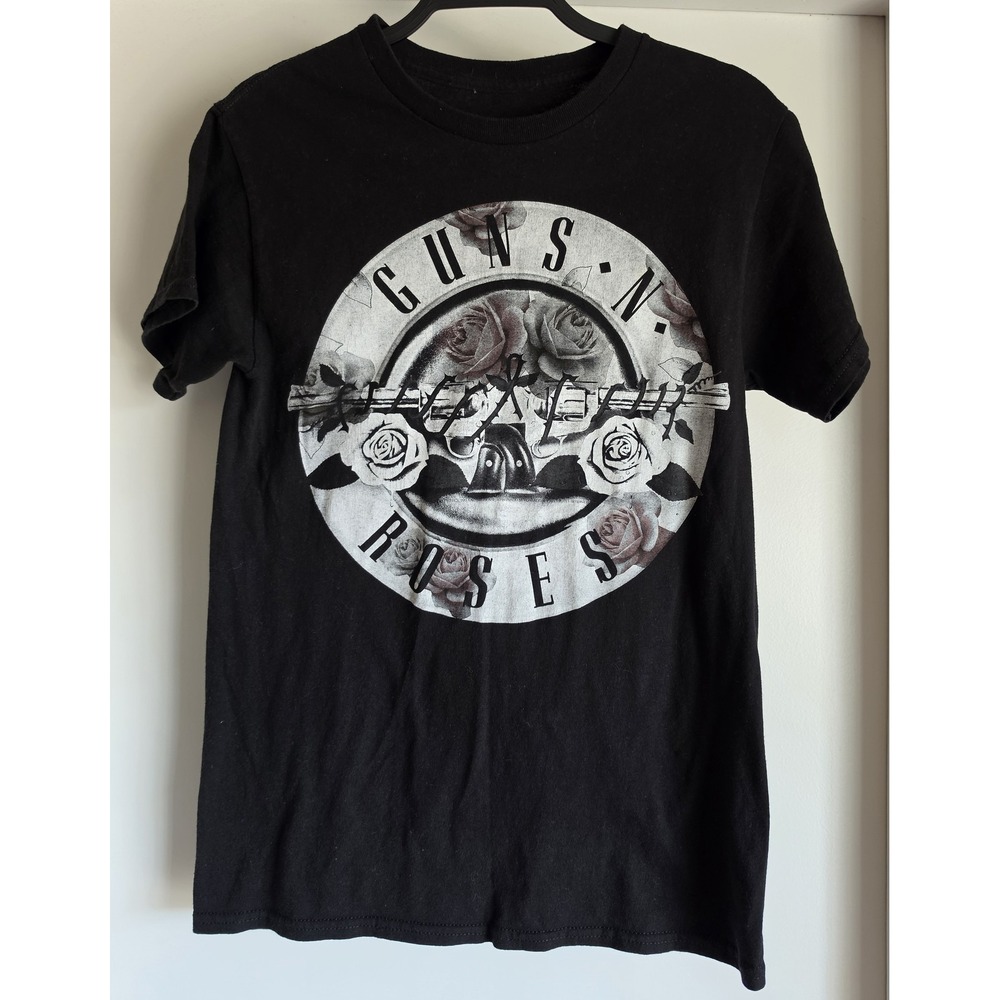 Guns N' Roses T-Shirt M Black Graphic Print Crew Neck Band Rock Tee Top